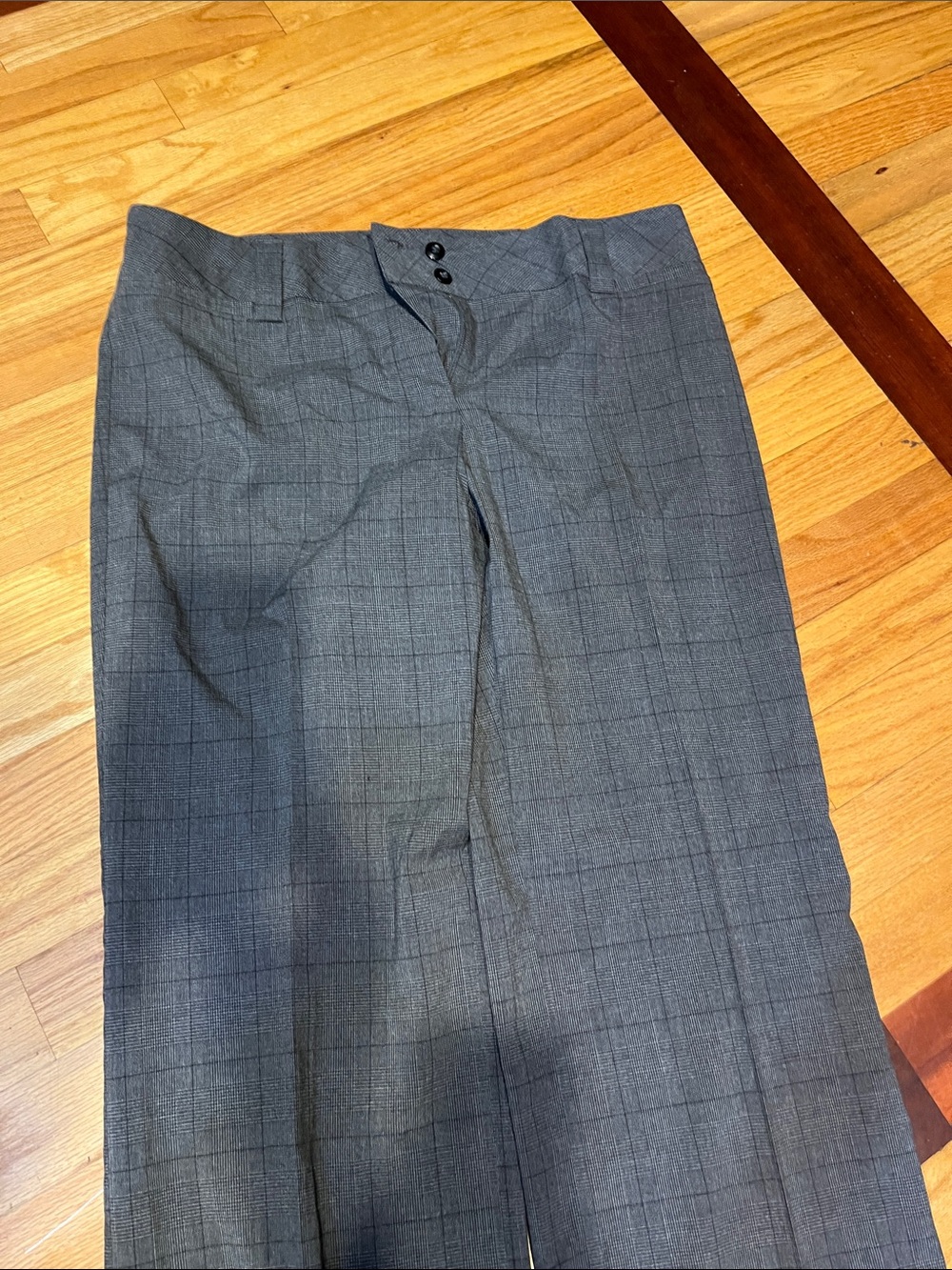 AB Studio Gray Plaid Pantsuit Trousers